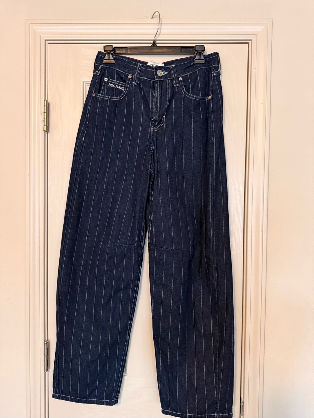 BDG Navy Pinstripe Wide-Leg Jeans